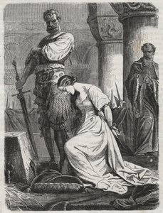 Katherine Howards død, kone til Henry VIII gravering 1864 - Catherine Hovard eller Catherine Howard (Katherine eller Katheryn av Unknown artist