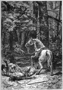 Rufus død, Vilhelm den røde (kong Vilhelm II) drept av en pil mens han jaktet i New Forest av Unknown artist