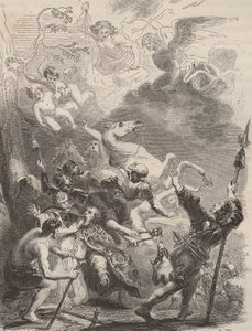 Død av Saint Lievin den store (Livin, eller Lebwin eller Livinus) som evangelist av Flandern, martyrdøden i 657/663. Gravering fra 1868 i «Histoire de Belgique fra primitiv tid til slutten av regne av Leopold I»» av Theodore Juste (1818-1888). Privat av Unknown artist