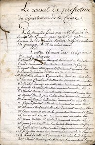 Deliberasjon av prefekturrådet i Guéret (Creuse) av 23. april 1823 av Unknown artist