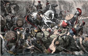 Ødeleggelse av den athenske hæren på Sicilia - Peloponnes-krigen (431-404 f.Kr.), ekspedisjon av Sicilia (415-413 f.Kr.): ødeleggelse av den athenske hæren - 1882 av Unknown artist