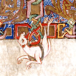 Detalj av det opplyste korset: f.108v av Breviary-Missal av Unknown