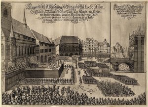 Henrettelsen av de bohemske opprørerne på Prahas gamlebytorg. 1621 av Unknown