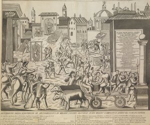Den store milanesiske pesten i 1630. Rundt 1835 av Unknown