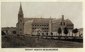 Dinant, Abbey of Maredsous, Wallonia, Belgia. Kromolitografi fra slutten av 1800-tallet. av Unknown artist