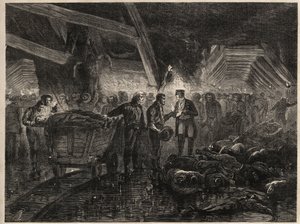 Katastrofe av gruvene i besege - MINES DE COAL DE LALLE - Flom av Unknown artist