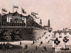 Dresden (Dresden), Germany: view of the Belvedere. in “” The world illustrates 168 views”” Undated (late 19th century) av Unknown artist