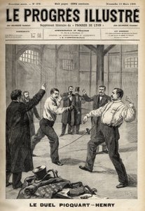 Dreyfus-saken: Duellen mellom oberstløytnant Georges Picquart (1854-1914) og Hubert Henry (1846-1898) av Unknown artist
