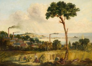 Dundee fra Balgay Hill, ca. 1824 (olje om bord) av Unknown artist