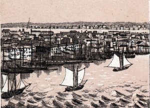 East river a New York i USA i "Verden illustrerer 168 visninger"" Udatert (slutten av 1800-tallet) av Unknown artist
