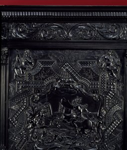 Ebene praksis. Horatius Cocles, romerske helter, forsvarer Sublicius-broen i Roma mot angrepet fra etruskerne i Porsenna i 507 f.Kr. Detalj. Rundt 1645 Paris. Museet Louvre av Unknown artist