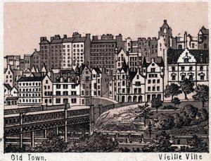 Edinburgh, Schottland: Blick auf die Altstadt in Edinburgh. in „Die Welt illustriert 168 Ansichten“. Undatiert (spätes 19. Jahrhundert)