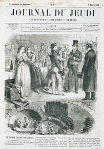 Edmond Dantes, greven av Monte Cristo (Monte Cristo) har mottakelse - i "" Le Journal du Thursday"" fra 03.05.1860 av Unknown artist