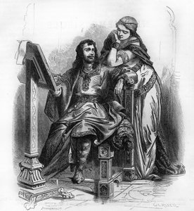 Eginhard (Einhard, Einhart, Einard, 775-840) historiker fra den karolingiske perioden med Emma (Imma) hans kone. av Unknown artist