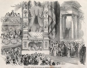 Elisabeth Rachel Felix, kjent som Mademoiselle Rachel (1821-1858), fransk tragedienne, før Napoleon III ved Theatre Francais i 1852 - På tampen av proklamasjonen av det andre imperiet, erklærte Rachel ved Theatre Francais den 22. oktober 1852 av Unknown artist