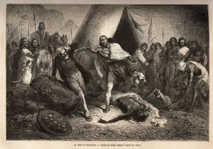 Keiseren (eller negus) Theodoros II (født rundt 1818-1868, kalt Kassa Hailu før hans kroning på det etiopiske riket), truet med sin pistol herr Tewodros II. Stern, en engelsk misjonær som utstrålte en biografi om en negus, som Theodoros følte seg fornærmet av Unknown artist