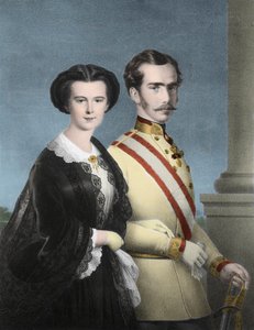 Keiser Francois Joseph 1. av Østerrike (Francois-Joseph av Habsburg) og imponere Elizabeth av Østerrike (Sissi) - Portrett av Franz Joseph I av Østerrike ( av Unknown artist