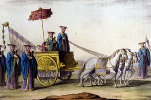 Keiser av Ming-dynastiet på sin vogn - i” Le costume ancien et moderne””” av J. Ferrario, red. Milan av Unknown artist