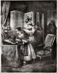 Gravering av 1800-tallet for romanen av Madame Cottin (Sophie Cottin Rostand) (1770-1807) "" Malvina"" - Privat samling av Unknown artist