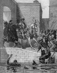 Sentrum av Henry IV (1553-1610), konge av Frankrike, i Paris, 22. mars av Unknown artist