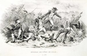 Episode av beleiringen av Lille i 1792 - i "" Fasttes de Gardes Nationales de France""" av Unknown artist