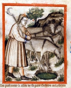 Esa beiter esler - Pentateuken. Miniatyrer fra codex 212 (eller Padovano Codice eller Bible of Padua) 1390-1400 Rovigo, Accademia dei Concordi av Unknown artist