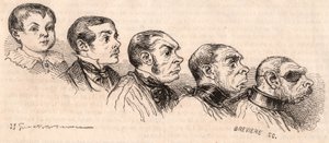 Evolusjon av et barn til voksen alder og degenerasjon av den voksne til å være et beist av Unknown