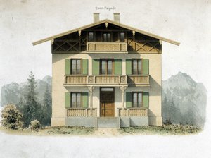 Fasade på et tysk hus av Unknown artist