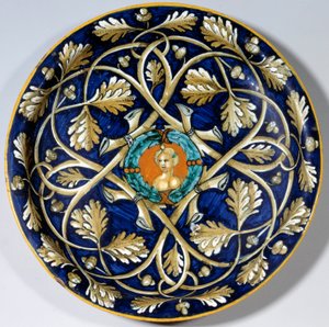 Fajanseplate med kvinnebyste. Paris fra 1500-tallet. Musée du Louvre av Unknown artist