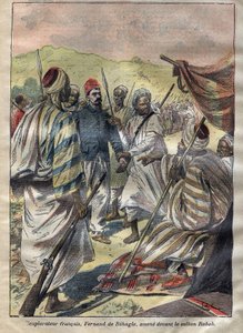 Ferdinand de Behagle (1857-1899) (fransk oppdagelsesreisende) tok Rabah til fange og sultanen fikk ham drept ved henging 1899 - gravering i "Le-Pelerin" fra 1899 av Unknown artist