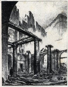 Brann fra det italienske teateret i Paris i 1838 av Unknown artist