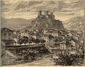 Foix - Ariege - Occitanie - gravering i "" PATRIE" - PECTUREQUIREQUE BESKRIVELSE AV FRANKRIKE I 6 BIND AV LUCIEN HUARD - slutten av 1800-tallet av Unknown artist