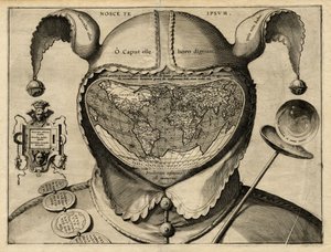 Verdenskart over Fool#39;s Head, ca. 1587–ca. 1595 (kobbergravering) av Unknown Artist