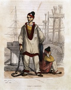 Dømt i forgjengelighet - i "" Les Bagnes: historie, typer, skikker, mysterium" av Maurice Alhoy, red. Gustave Havard, Paris av Unknown artist