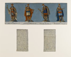 Fire inkakonger: Tupac Yupanqui, Huayna Capac, Huascar Inca, Atahuallpa, tidlig på 1800-tallet av Unknown