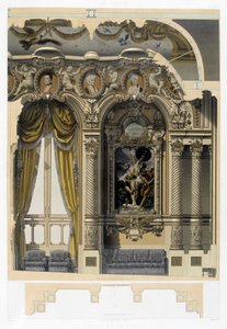 Foyer de la Danse ved Opera Garnier - kromolitografi, sent på 1800-tallet av Unknown artist
