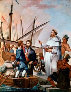 Fra Bartolome de Olmedo bøyde brigantiner og sjømenn for å utforske den nye verden i 1500 av Unknown Artist
