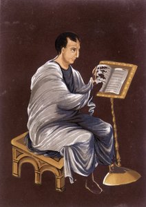 Frankrike på 900-tallet: Lese evangeliet. av Unknown artist