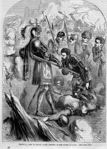 Francois I ble tatt til fange i slaget ved Pavia (1525) av Unknown artist