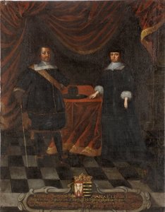 Frederic III de Holstein Gottorp et Marie Elisabeth de Saxe - hertug Frederick III av Holstein-Gottorp (1597-1659) og hertuginne Marie Elisabeth (1610-1684), Anonym . Olje på lerret. Dimensjon: 103,5x79,5cm. Nasjonalmuseet Stockholm av Unknown artist