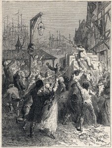 Fransk revolusjon: triumf av Honore Gabriel (Honore-Gabriel) Riqueti, greve av Mirabeau (1749-1791) gikk inn i byen Marseille i 1789. Gravering fra 1889. Privat samling. av Unknown artist