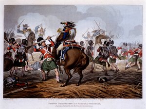 Franske curassiers ved Waterloo - i "" Historiske, militære og marine anekdoter og hendelser som ankom våpenet til Storbritannia og deres allierte, og endte i Waterloo"" - av Edward Orme, ill. av Fry, London av Unknown artist
