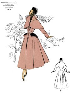 Fransk mote, Redingote-kåpedesign. av Unknown artist