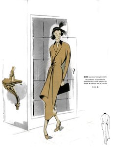 Fransk mote, hasselnøttkåpekjoledesign. av Unknown artist