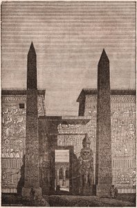 Forfra av en rekonstruksjon av Luxor-obeliskene i Egypt av Unknown