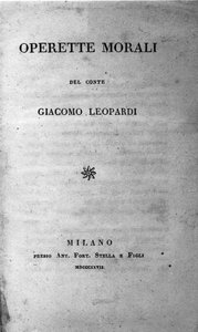 Frontispice av "Operette morali" (Små moralske verk) av den italienske poeten Giacomo Leopardi (1798 - 1837) 1827 av Unknown artist