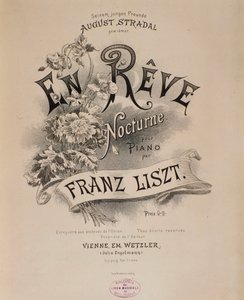 Frontispice av partituret "" En reve"" av Franz Liszt (1811-1886) Bologna fra 1800-tallet, civico museo musicale av Unknown artist