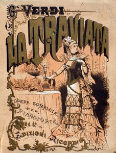 Frontispice av partituret til operaen "La Traviata"" av Giuseppe Verdi (1813-1901) Privatsamling fra 1800-tallet av Unknown artist