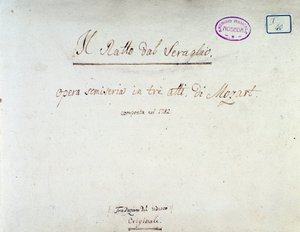 Frontispice for Bortføringen fra Seraglio, opera av Mozart, Lichtenthal-versjon (1838) av Unknown artist