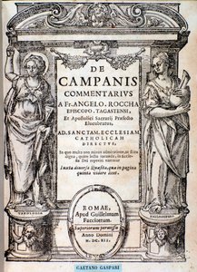 Frontispice fra De campanis av Rocca av Unknown artist